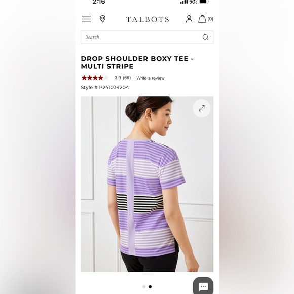 DROP SHOULDER BOXY TEE - MULTI STRIPE - Picture 4 of 4